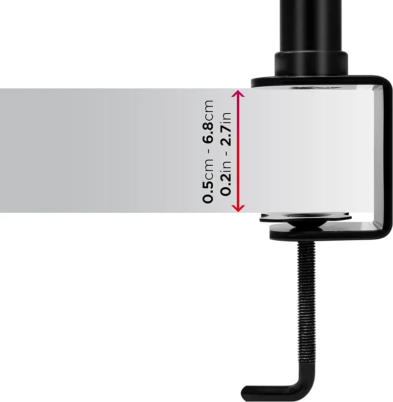 Duronic DMT252VX1 BK Supporto Monitor doppio per 2 schermi da 13-32 pollici, Braccio monitor PC ergonomico fino 8kg, VESA 75/100, regolabile altezza inclinazione girevole, per ufficio casa, nero