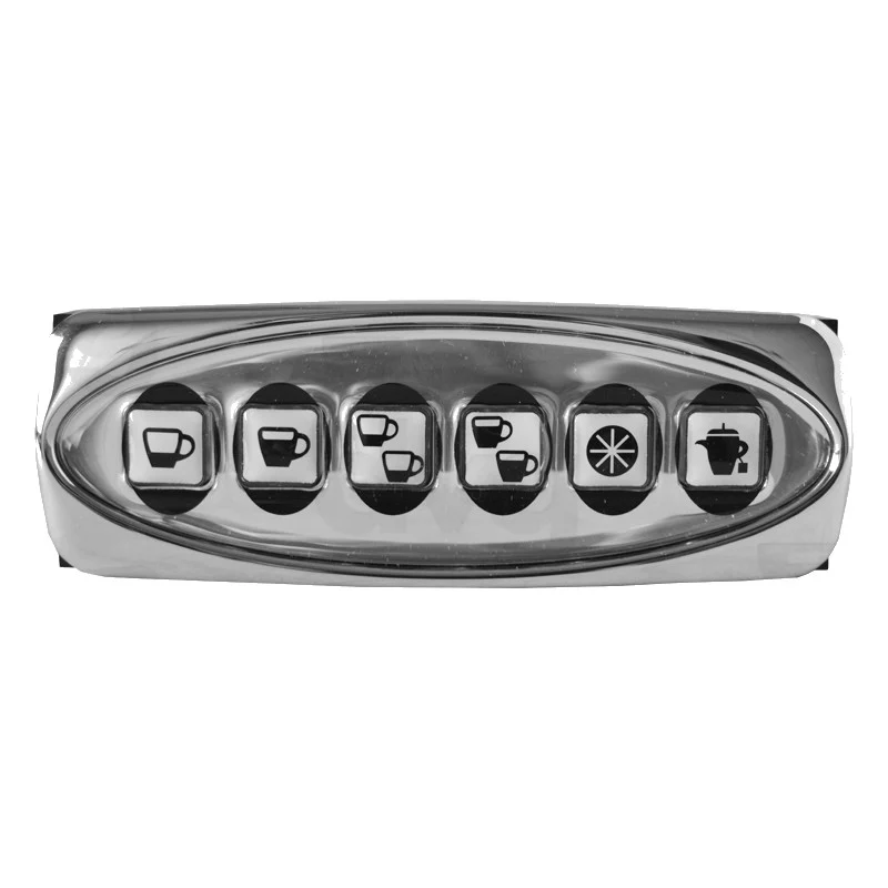 Pulsantiera 6 tasti G12 cromata, tasti tondi - ricambio per macchina da caffè
