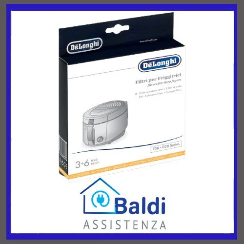 RICAMBIO ORIGINALE KIT FILTRI PER FRIGGITRICE ELETTRICA DE LONGHI SERIE F38 D38