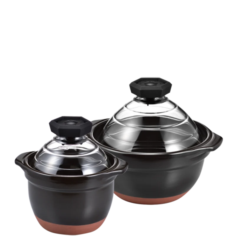 GOHANGAMA Glass-Lid Rice Cooker Ceramic Pot