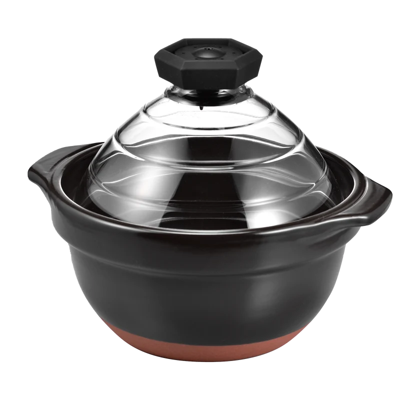 GOHANGAMA Glass-Lid Rice Cooker Ceramic Pot