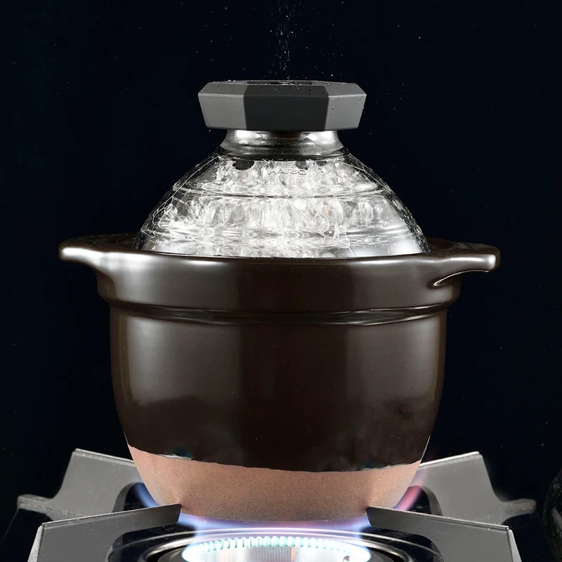 GOHANGAMA Glass-Lid Rice Cooker Ceramic Pot