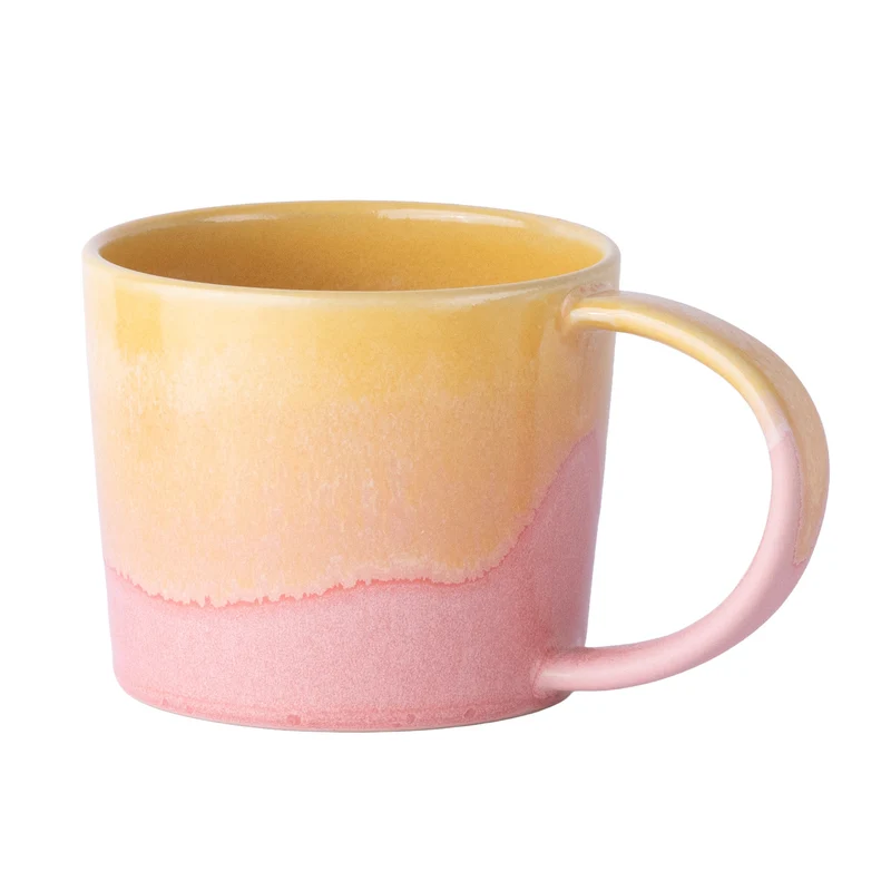 Large tea cup yellow / pink