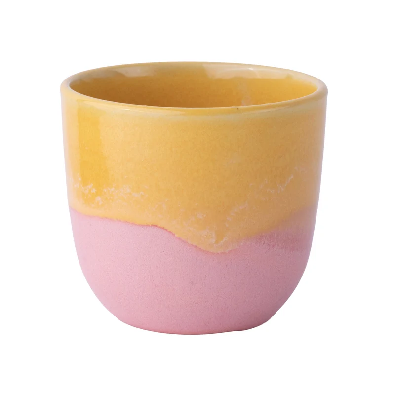 Cappuccino mug yellow / pink