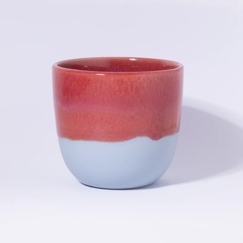 Cappuccino mug red / light blue