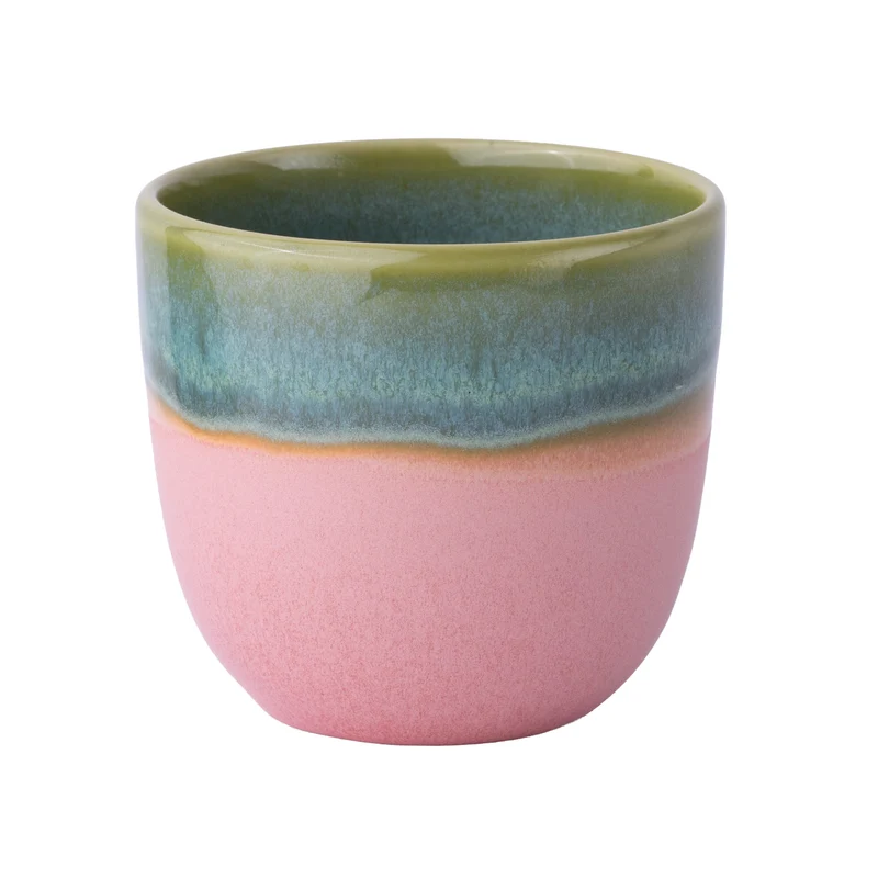 Cappuccino mug green / pink