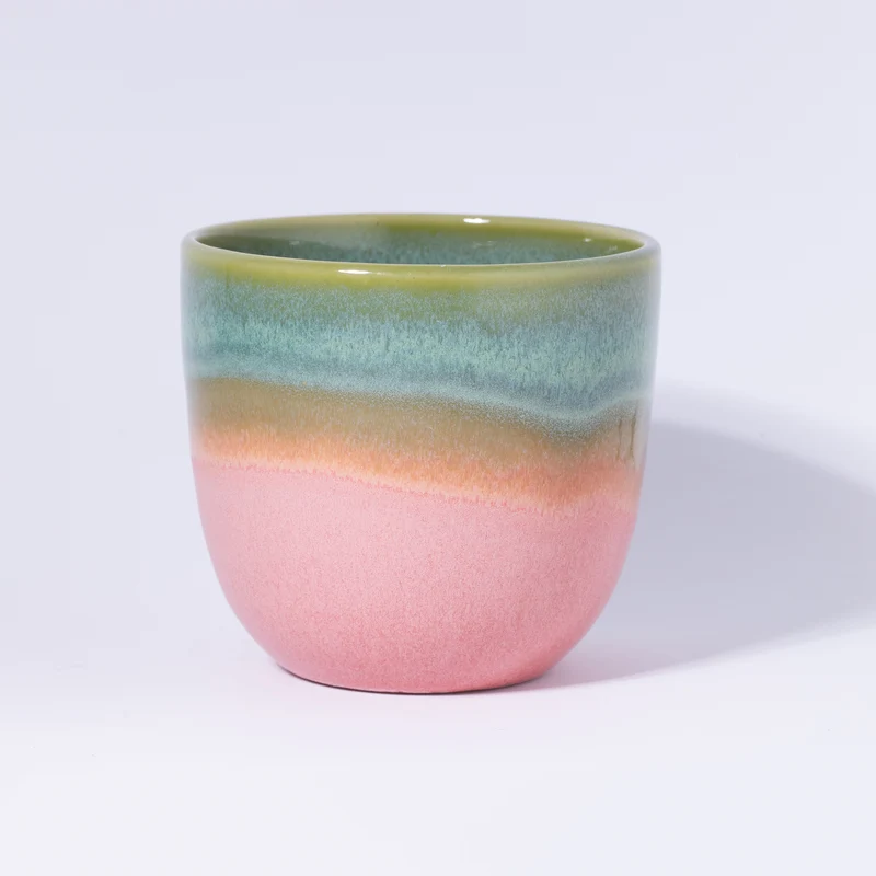 Cappuccino mug green / pink
