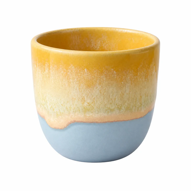 Cappuccino mug yellow / light blue
