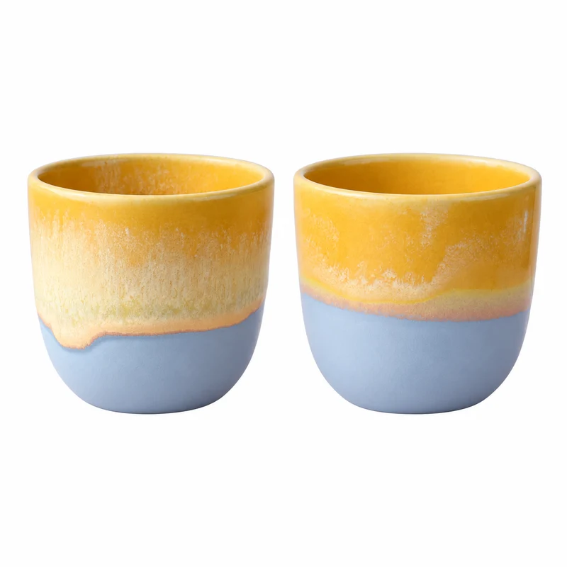 Cappuccino mug yellow / light blue