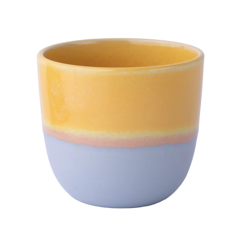 Cappuccino mug yellow / light blue