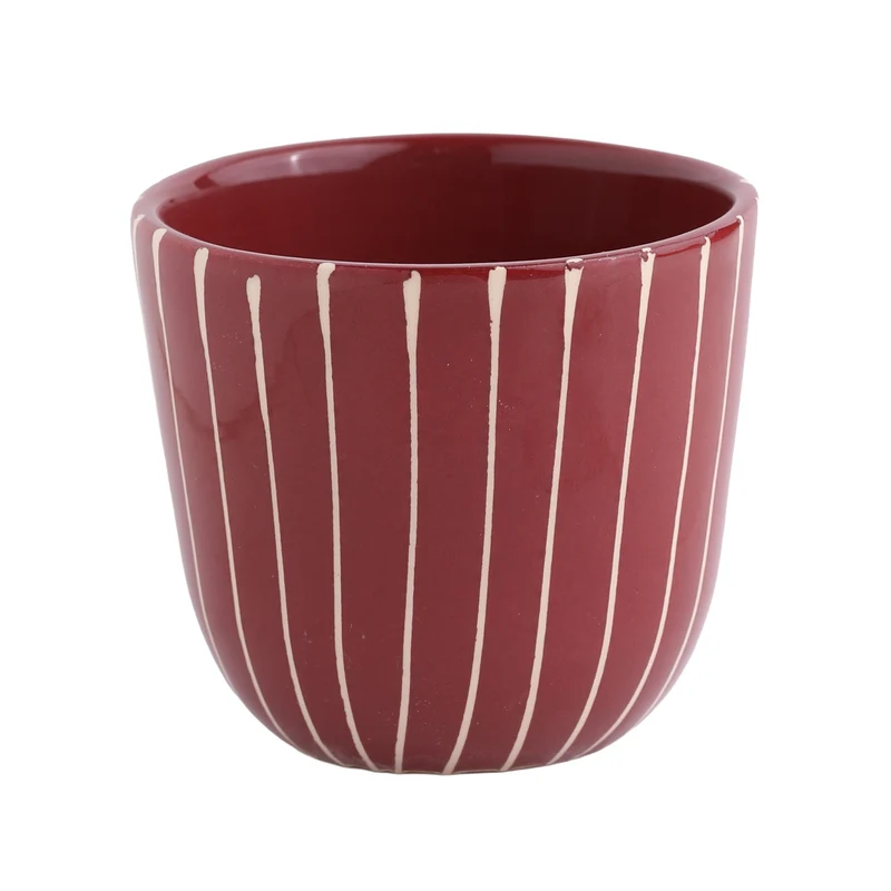 Cappuccino Mug Striped Dark Cherry