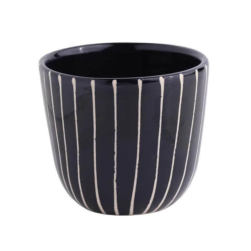 Cappuccino Mug Striped Black