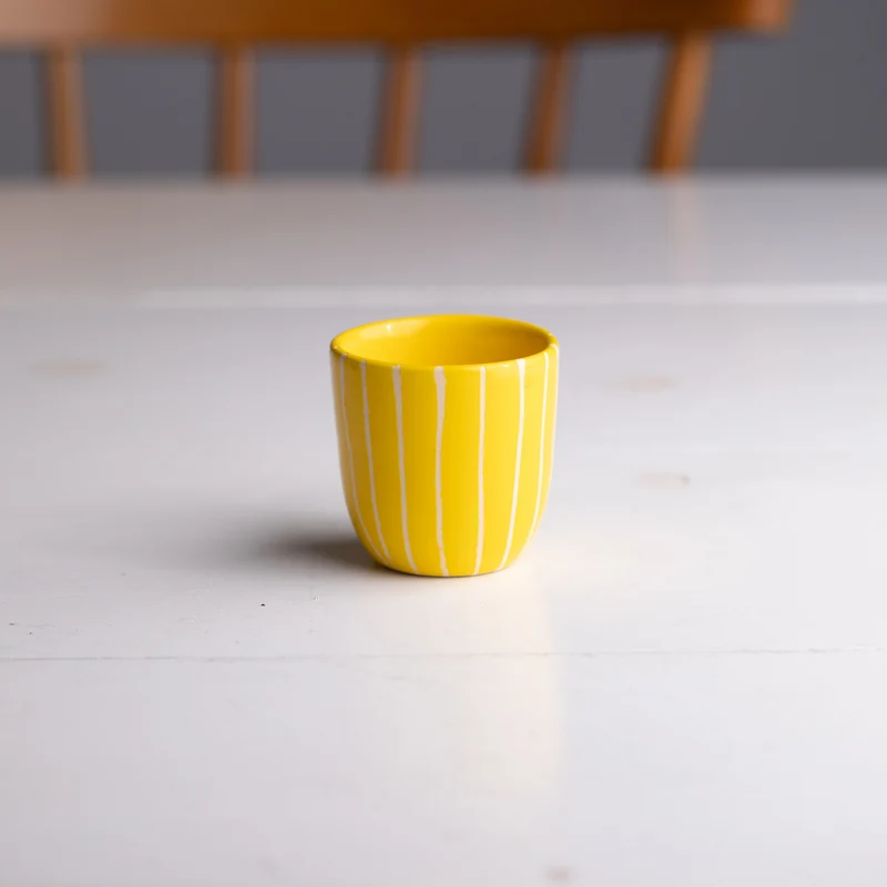 Espresso Mug Striped Yellow