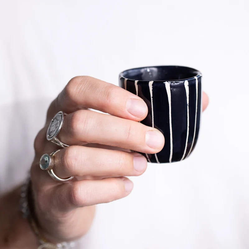 Espresso Mug Striped Black