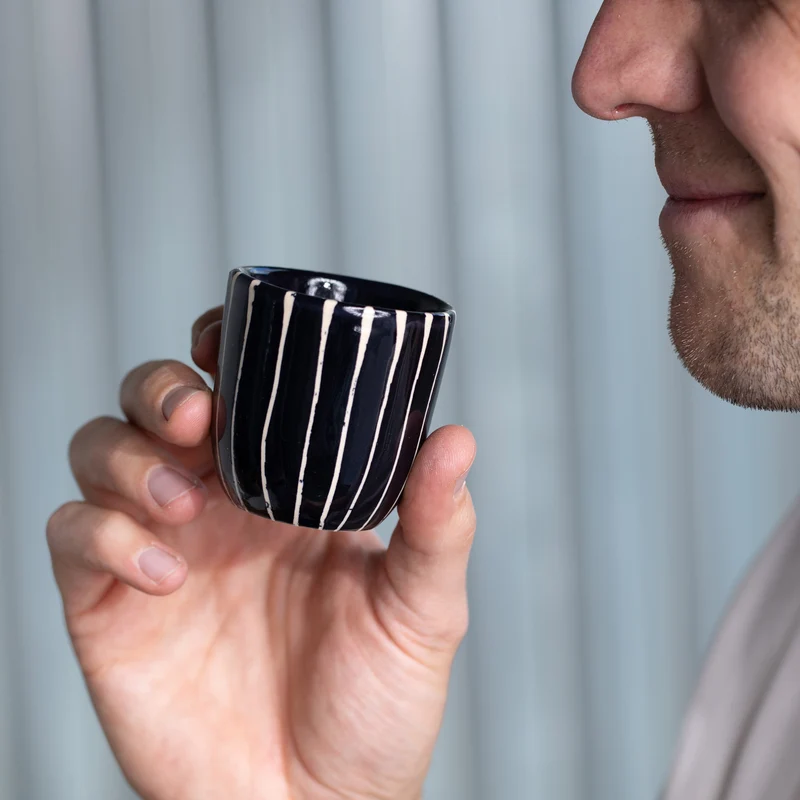 Espresso Mug Striped Black