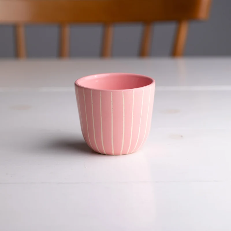 Cappuccino Mug Striped Pink