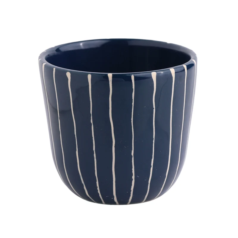 Cappuccino Mug Striped Navy