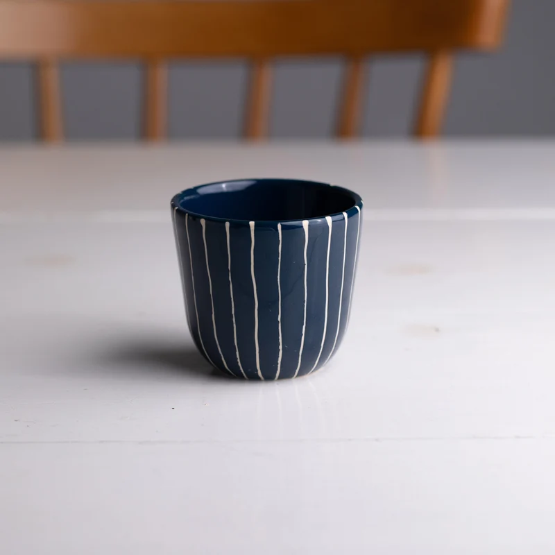 Cappuccino Mug Striped Navy