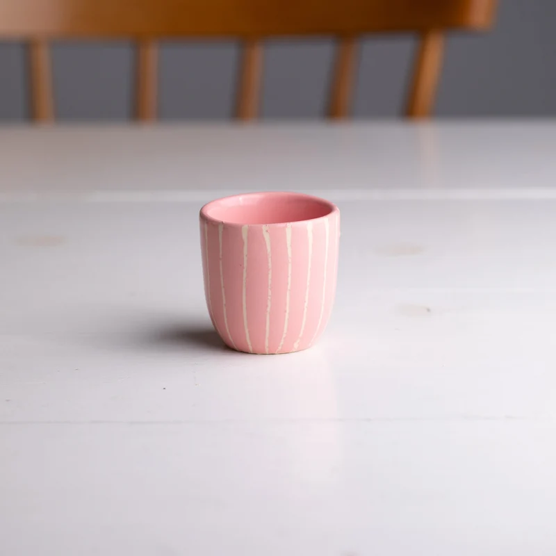 Espresso Mug Striped Pink
