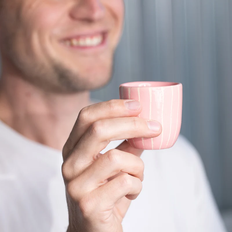 Espresso Mug Striped Pink