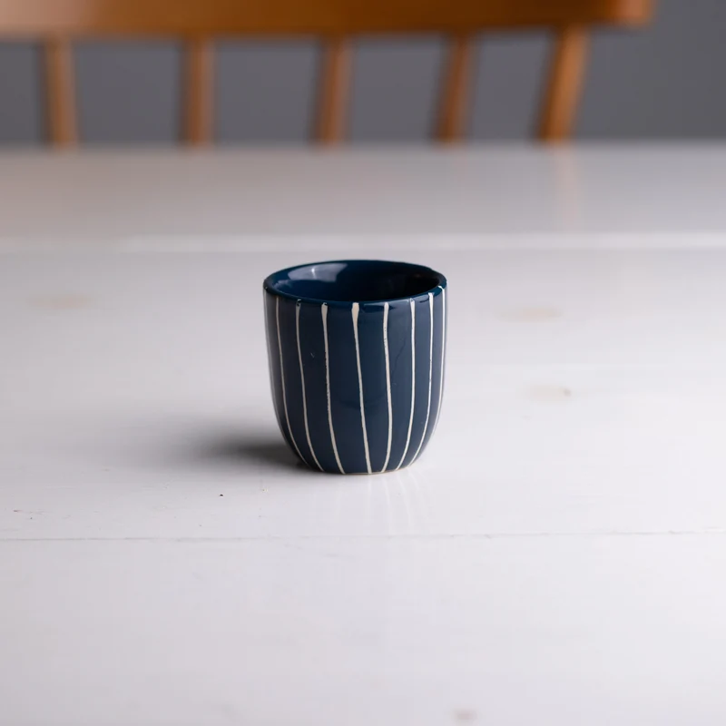 Espresso Mug Striped Navy