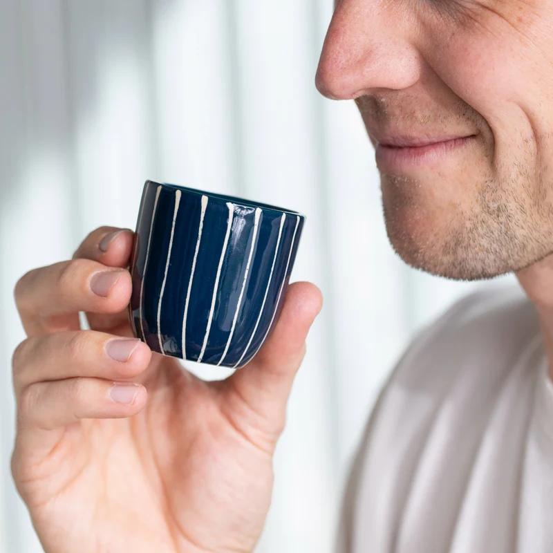 Espresso Mug Striped Navy