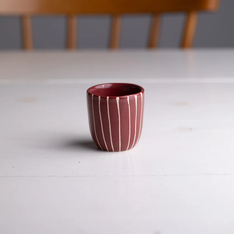 Espresso mug Striped Dark Cherry