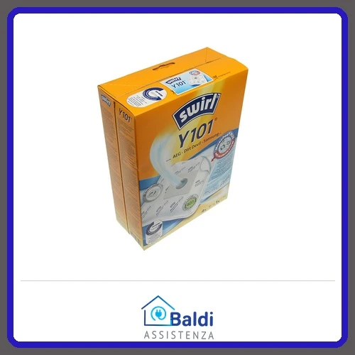 SWIRL Y101 4 SACCHETTI MICROPOR + 1 FILTRO PER ASPIRAPOLVERE DE LONGHI VARI MODELLI