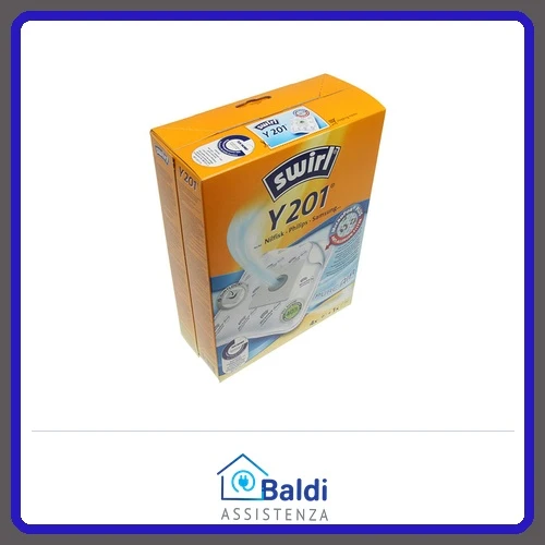 SWIRL Y201 4 SACCHETTI MICROPOR + 1 FILTRO PER ASPIRAPOLVERE PHILIPS SAMSUNG VARI MODELLI