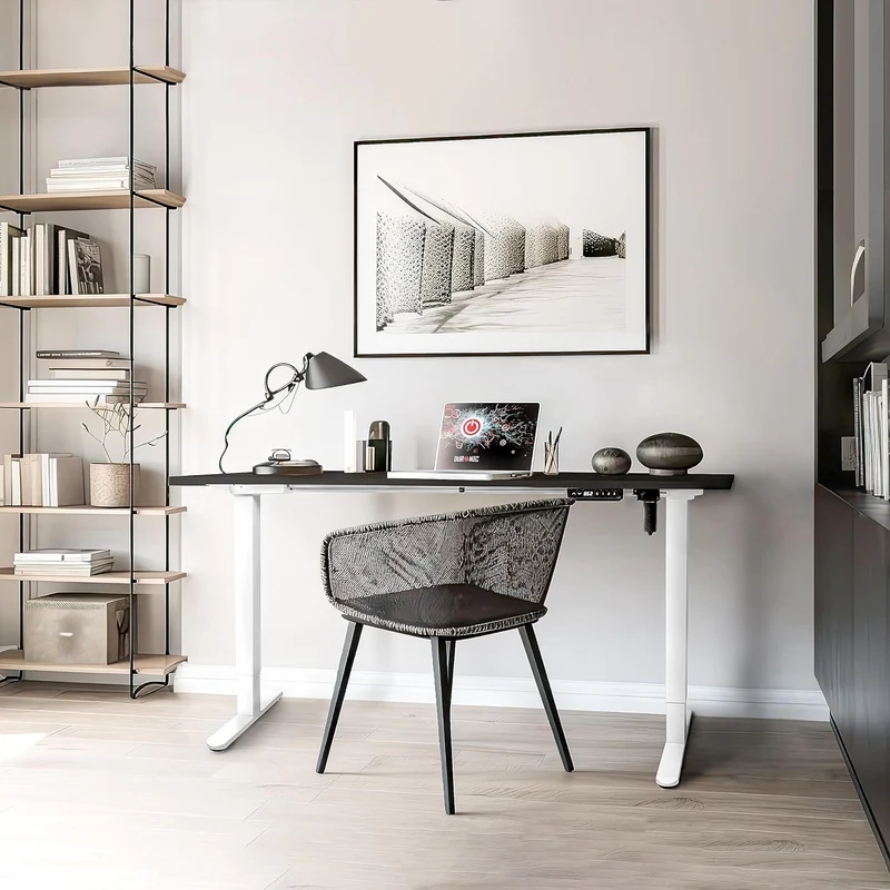 Duronic TM51 WE Telaio scrivania elettrico | Scrivania regolabile in altezza 72-118cm | Memoria per impostare altezza ideale | Capacità peso max 70kg | Motore singolo potente | Bianco