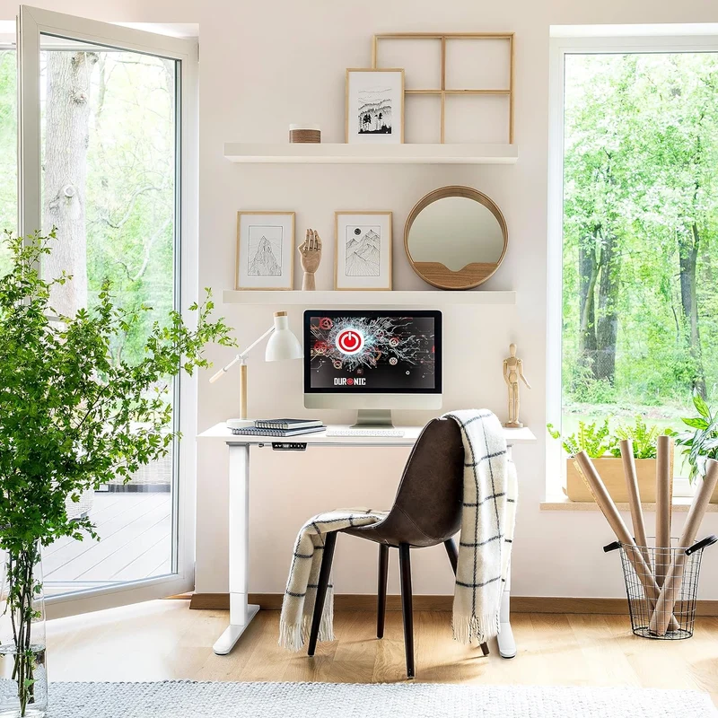Duronic TM51 WE Telaio scrivania elettrico | Scrivania regolabile in altezza 72-118cm | Memoria per impostare altezza ideale | Capacità peso max 70kg | Motore singolo potente | Bianco