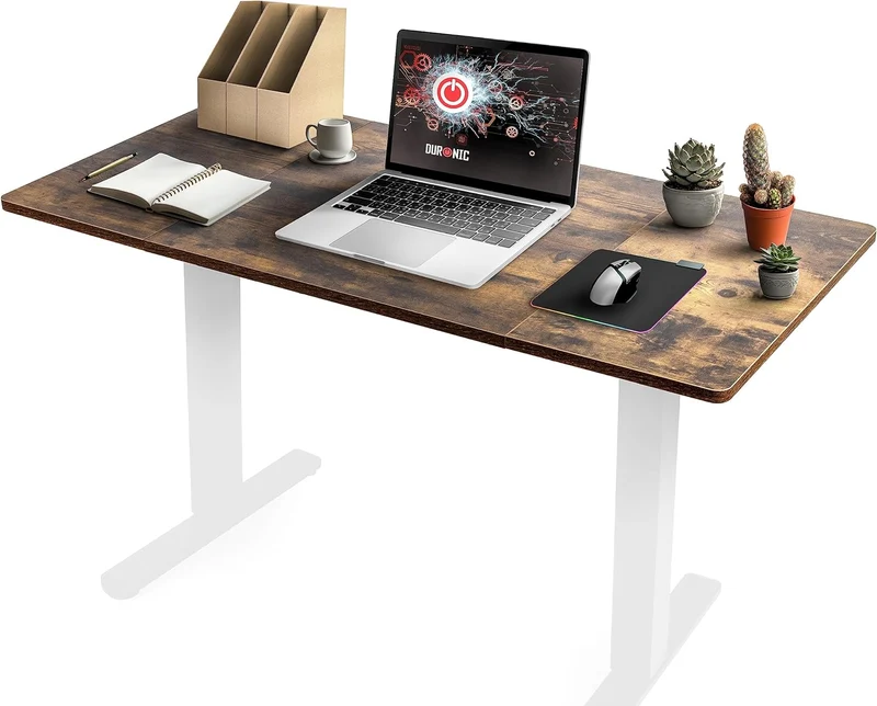 Duronic TT120 AO Piano scrivania  Ripiano scrivania 120x60x1,9cm- Compatibile con telai da scrivania Duronic | Piano di lavoro per ufficio ergonomico | Quercia Antica