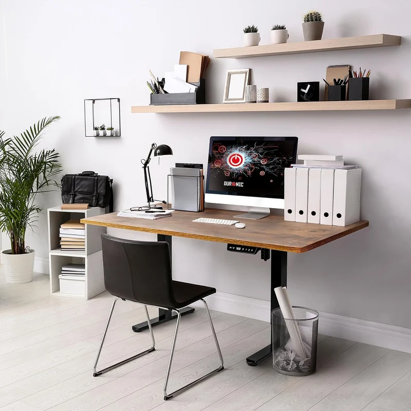 Duronic TT120 AO Piano scrivania  Ripiano scrivania 120x60x1,9cm- Compatibile con telai da scrivania Duronic | Piano di lavoro per ufficio ergonomico | Quercia Antica