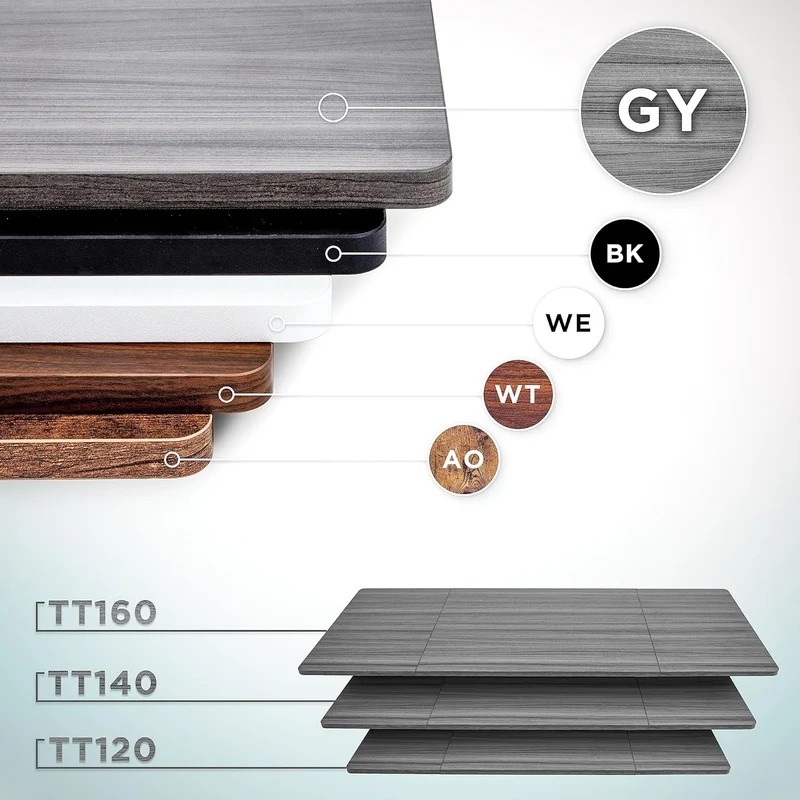Duronic TT120 GY Piano scrivania  Ripiano scrivania 120x60x1,9cm- Compatibile con telai da scrivania Duronic | Piano di lavoro per ufficio ergonomico | Grigio