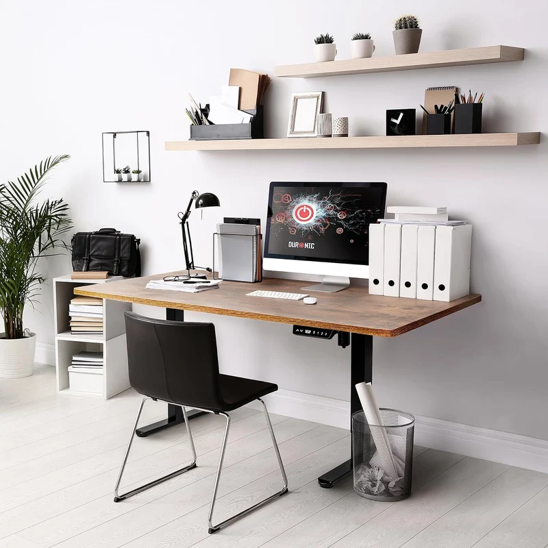Duronic TT140 AO Piano scrivania  Ripiano scrivania 140x60x1,9cm- Compatibile con telai da scrivania Duronic | Piano di lavoro per ufficio ergonomico | Quercia antico