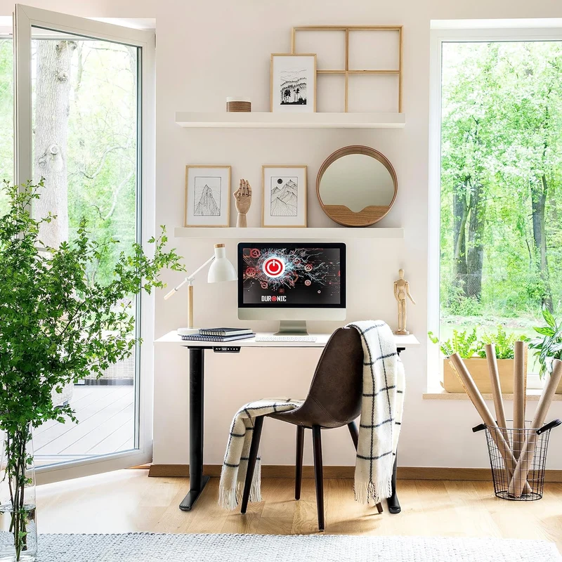 Duronic TT140 WE Piano scrivania  Ripiano scrivania 140x60x1,9cm- Compatibile con telai da scrivania Duronic | Piano di lavoro per ufficio ergonomico | Bianco
