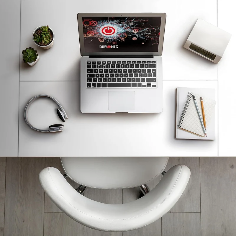 Duronic TT140 WE Piano scrivania  Ripiano scrivania 140x60x1,9cm- Compatibile con telai da scrivania Duronic | Piano di lavoro per ufficio ergonomico | Bianco
