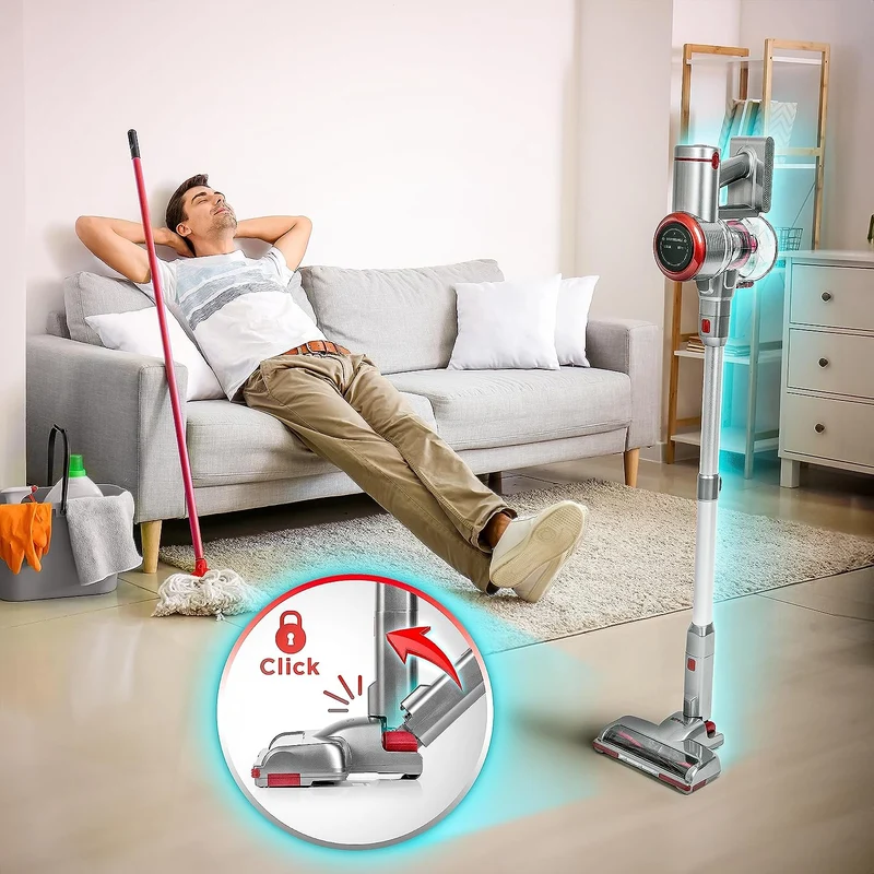 Duronic VC24 Scopa elettrica ricaricabile 220 W | 3 velocità | Aspirapolvere e aspirabriciole senza fili | Batteria ricaricabile | Autonomia 50 min | Senza sacco | Filtro HEPA | Tappeti e pavimenti