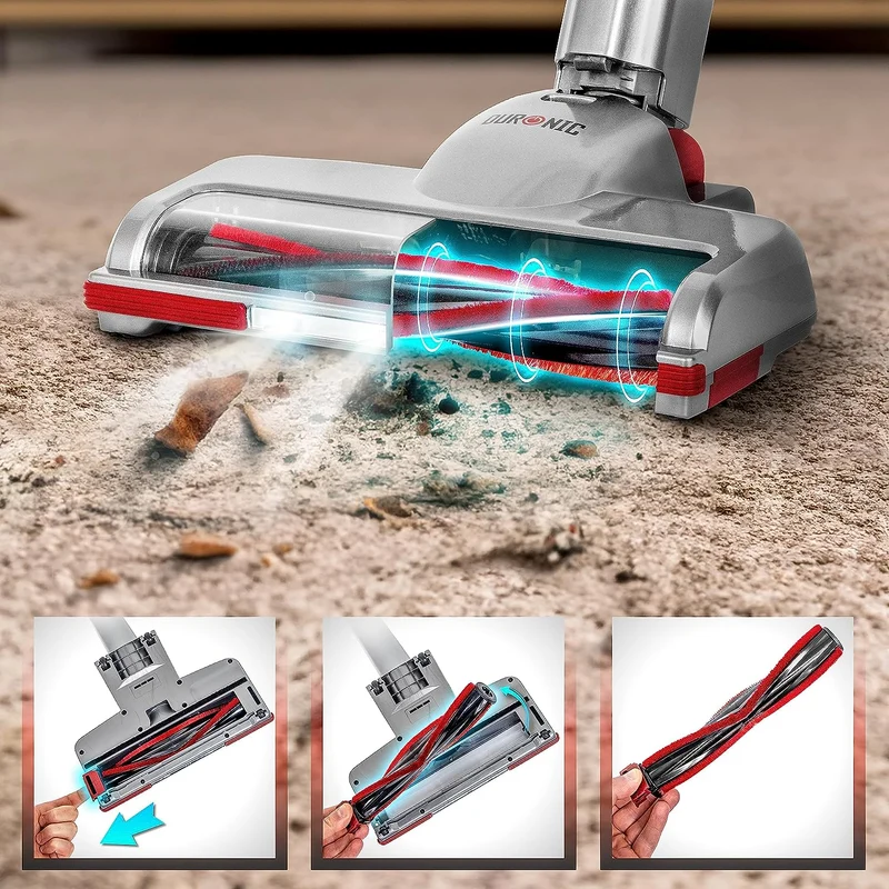 Duronic VC24 Scopa elettrica ricaricabile 220 W | 3 velocità | Aspirapolvere e aspirabriciole senza fili | Batteria ricaricabile | Autonomia 50 min | Senza sacco | Filtro HEPA | Tappeti e pavimenti