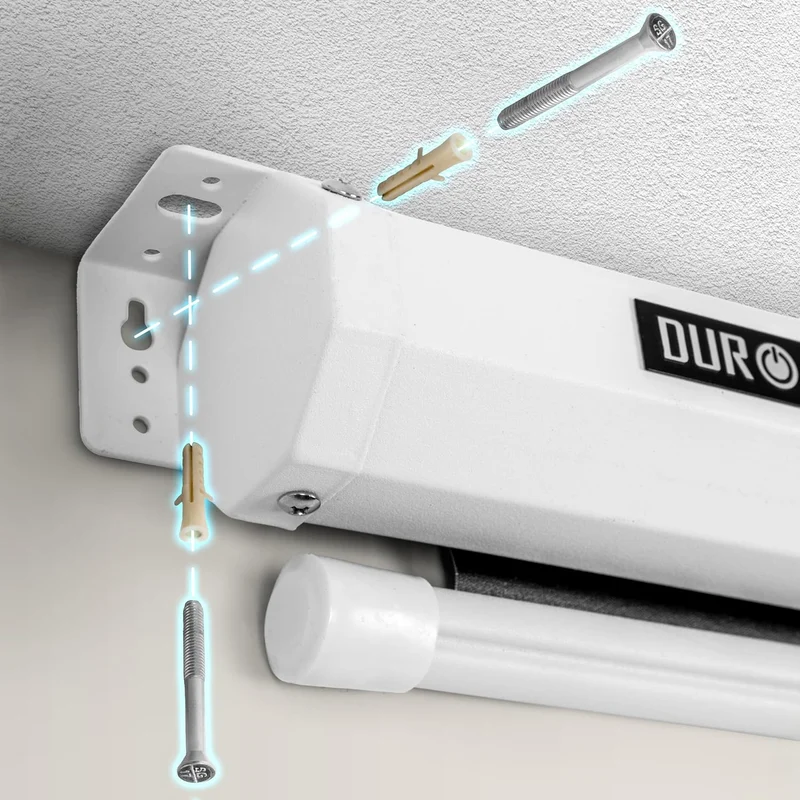 Duronic MPS80 16:9 Telo Proiettore 80 pollici, Schermo per proiettore, Telo da proiezione interno esterno, Home theater cinema Full HD 3D 4K, Schermo di proiezione anti pieghe per casa ufficio scuola