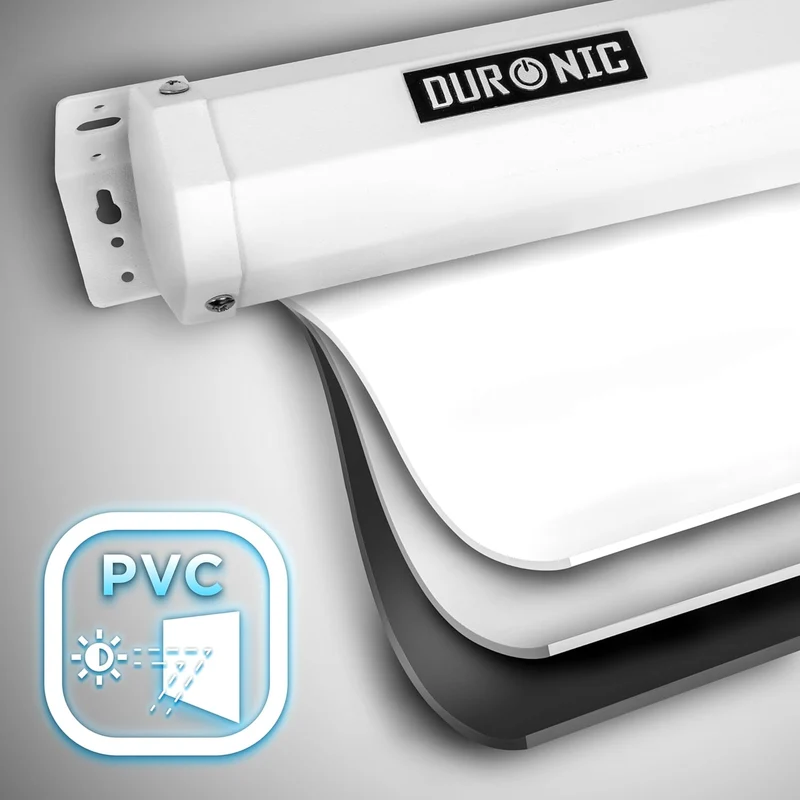 Duronic MPS70 16:9 Telo Proiettore 70 pollici, Schermo per proiettore, Telo da proiezione interno esterno, Home theater cinema Full HD 3D 4K, Schermo di proiezione anti pieghe per casa ufficio scuola