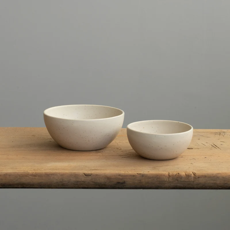 Large Snack Bowl Speckled Beige
