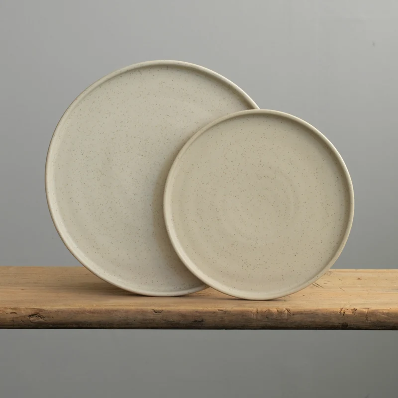 Plate set Speckled Beige 8-piece