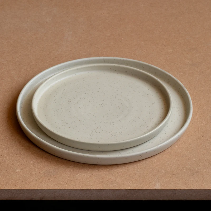 Plate set Speckled Beige 8-piece