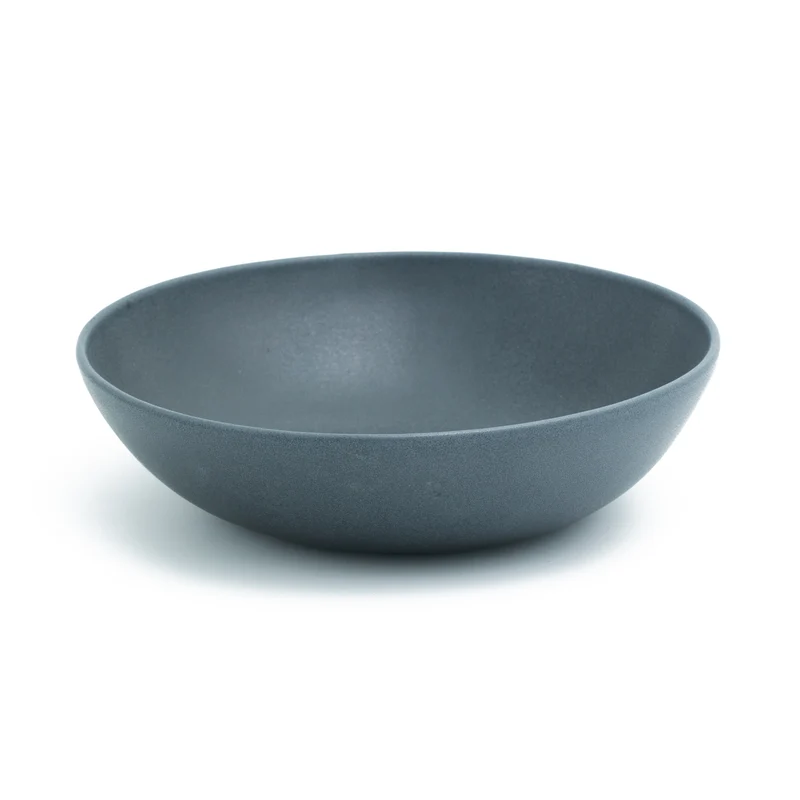 Large round pasta plate Matte Black