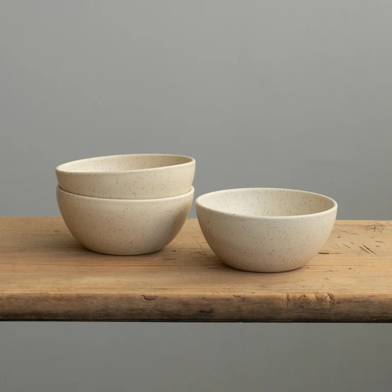 Large Snack Bowl Speckled Beige