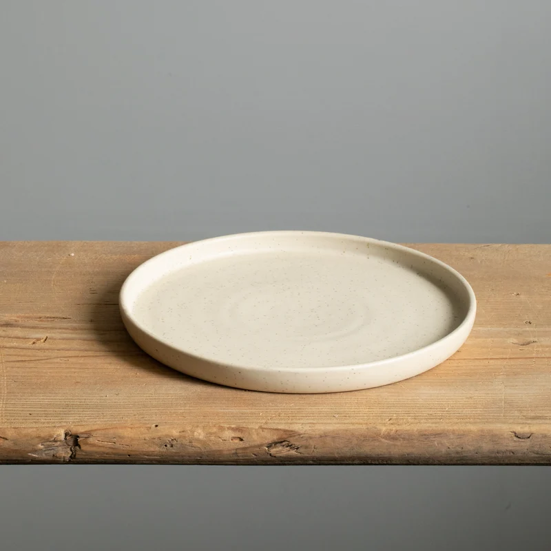 Small plate (straight edge) Speckled Beige