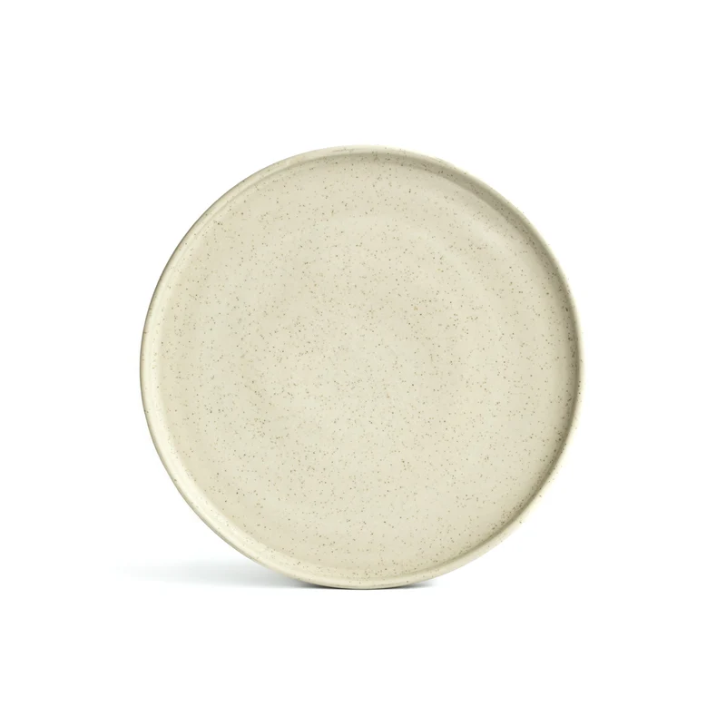Large plate (straight edge) Speckled Beige