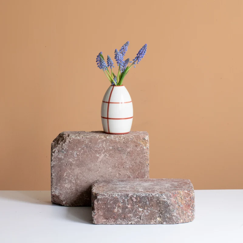 Egg" vase Striped Dark Cherry
