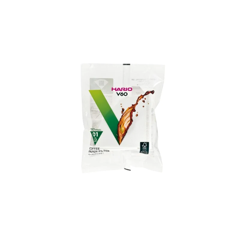 V60 Paper Filter 01, White/ Natural (100 sheets)